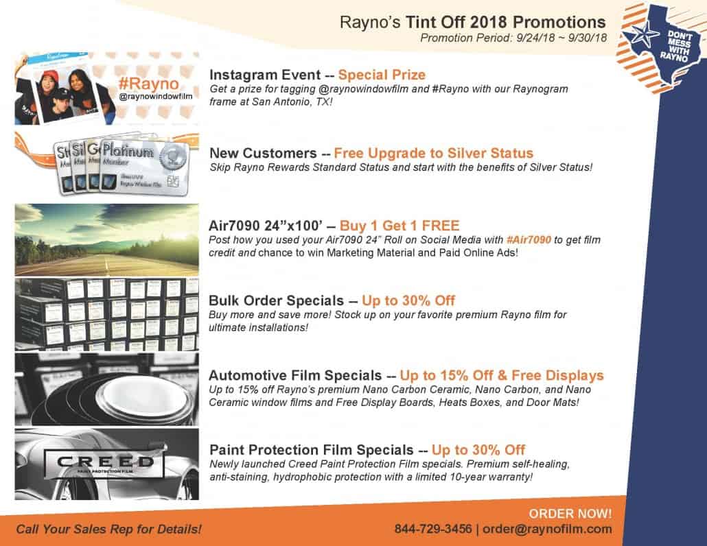 Rayno Tint Off 2018 Promotion Summary